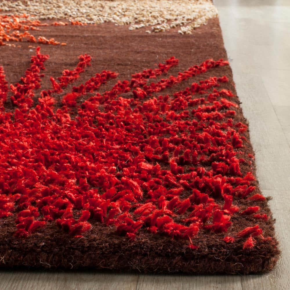 Handmade Tufted Floral Gray Wool & Viscose 8' x 10' Rug