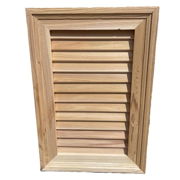 12 in. x 18 in. Paintable Wood Rectangular Siding Vent