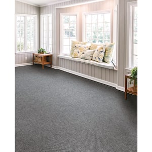 Century - Color Gray Wood 6 ft. Indoor/Outdoor Texture Gray Carpet