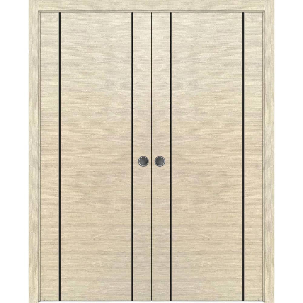 Assemble Required 72 in. x 80 in. 2-Panel Natural Veneer Finished Solid Wood with Honeycomb Sliding Door with Hardware price history on PriceWatchPro