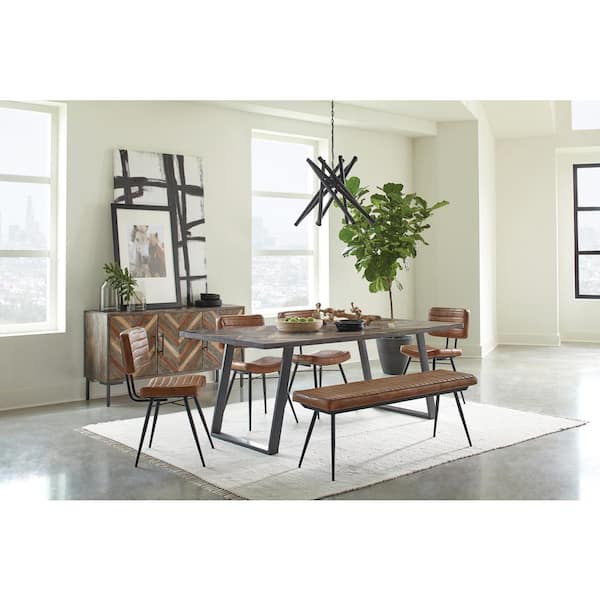 Coaster Misty Camel and Black Padded Side Chairs Set of 2