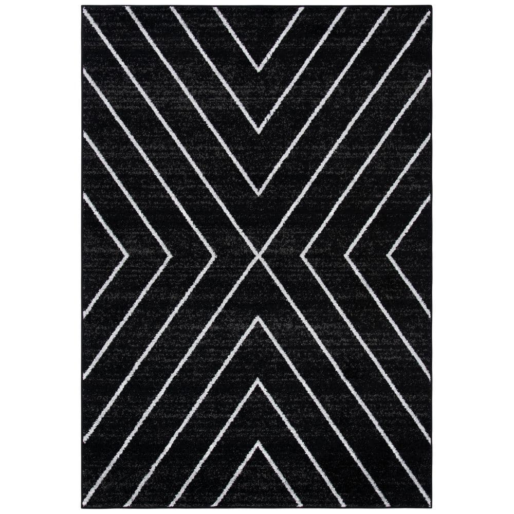 Adirondack 5 ft. x 8 ft. Black/Light Gray Geometric Area Rug price history on PriceWatchPro