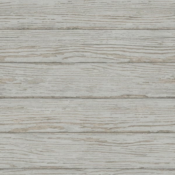 Chesapeake Rehoboth Grey Distressed Wood Grey Wallpaper Sample