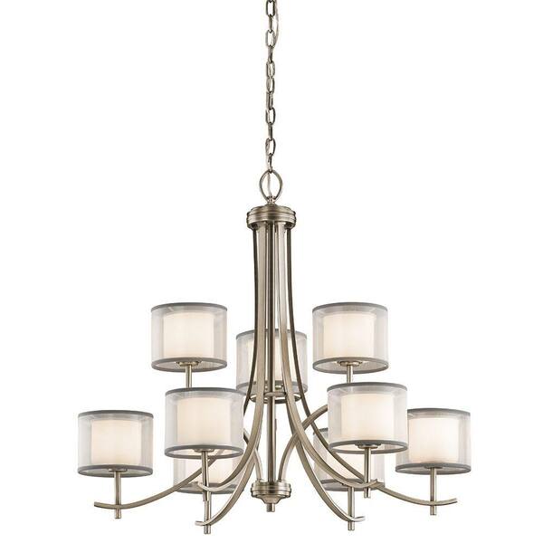 Hampton Bay 9-Light Antique Pewter 2-Tier Ceiling Chandelier