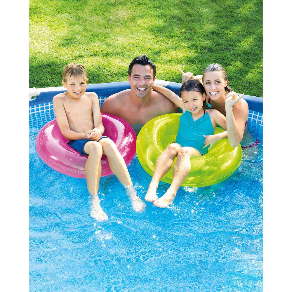 Intex 12 ft Round Blue Metal Frame Above Ground Pool