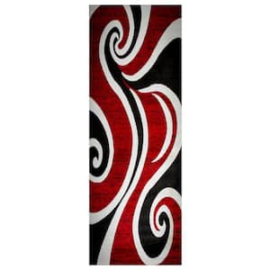 Berinda Red/Black 3 ft. x 8 ft. Polypropylene Runner Rug