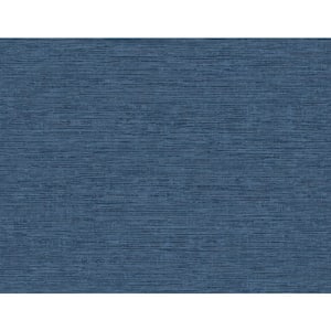 Tiverton Indigo Faux Grasscloth Wallpaper Sample