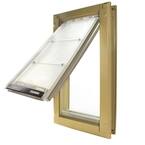 6 in. x 10 in. Small Double Flap for Doors with Tan Aluminum Frame