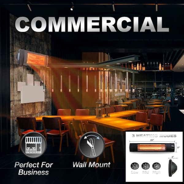 Dr. Infrared Heater 1500W carbon infrared heater indoor outdoor patio garage wall or ceiling Mount with remote, black Dr. Infrared Heater 1500W carbon infrared heater indoor outdoor patio garage wall or ceiling Mount with remote, black