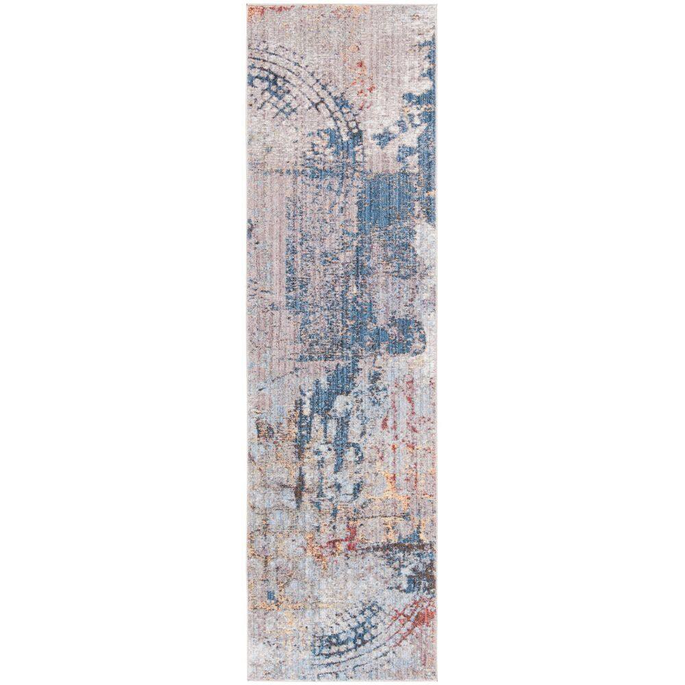 SAFAVIEH Monray Blue/Multi 2 ft. x 8 ft. Abstract Runner Rug MNY658E-28 ...