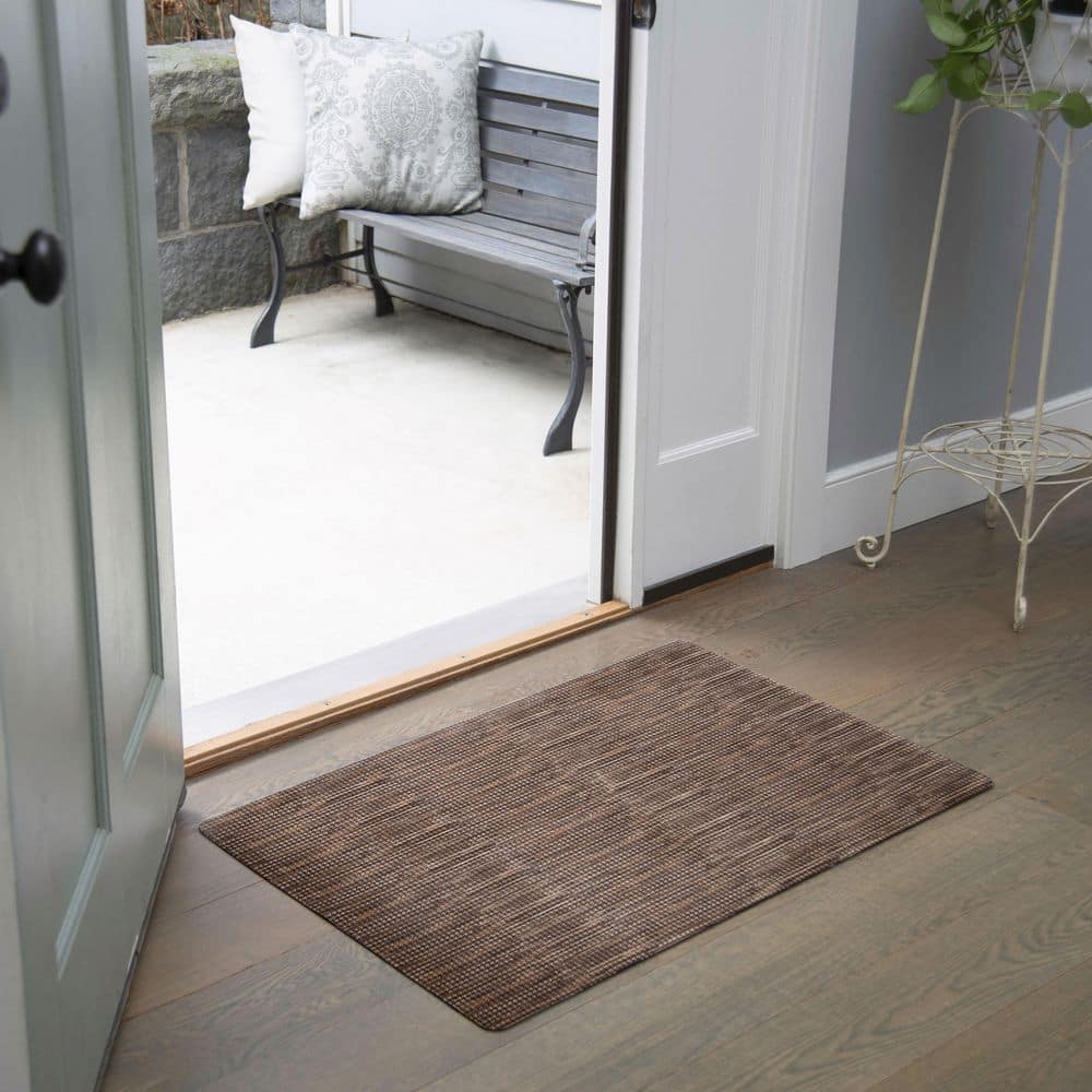 Smooth Step Brown and Black Rubber Kitchen Doormat