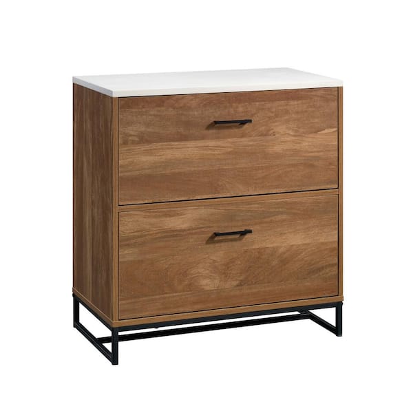 SAUDER Tremont Row Sindoori Mango Decorative Lateral File Cabinet with 2-Drawers and Metal Base