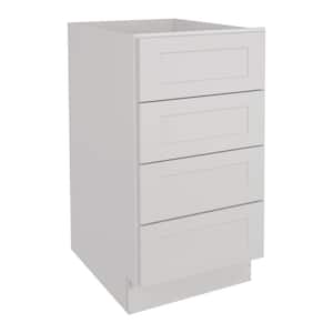 18 in. W x 24 in. D x 34.5 in. H in Shaker Dove Plywood Ready to Assemble Floor Base Kitchen Cabinet with 4 Drawers
