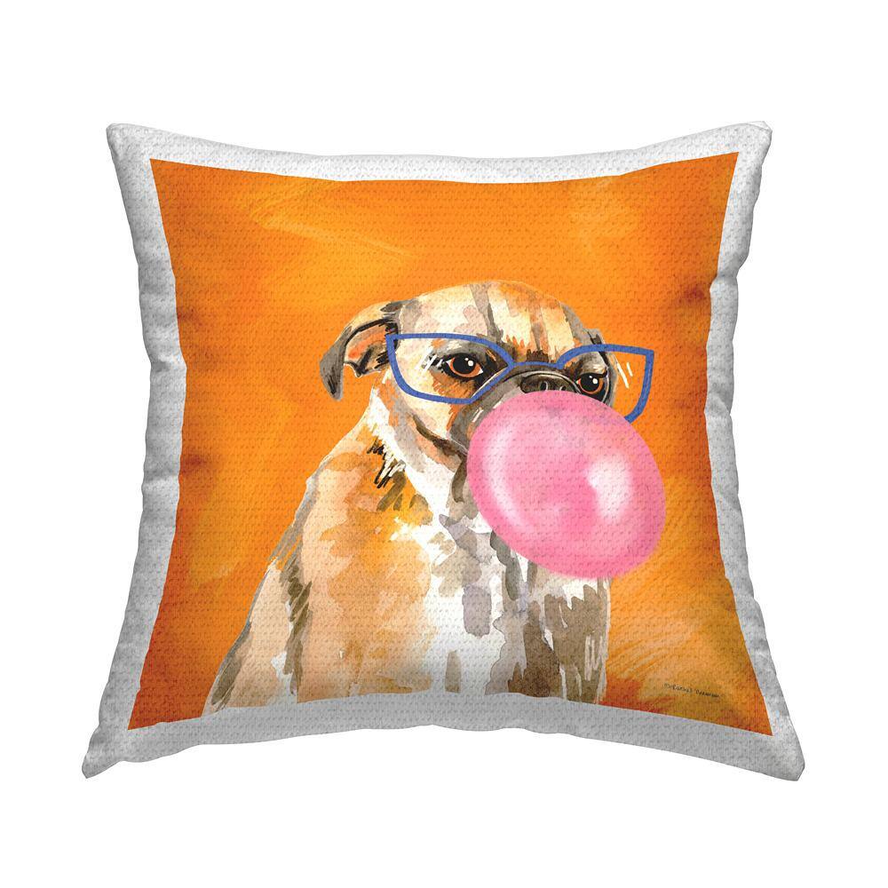 Dog in Glasses with Bubblegum Orange Square Outdoor Throw Pillow price history on PriceWatchPro