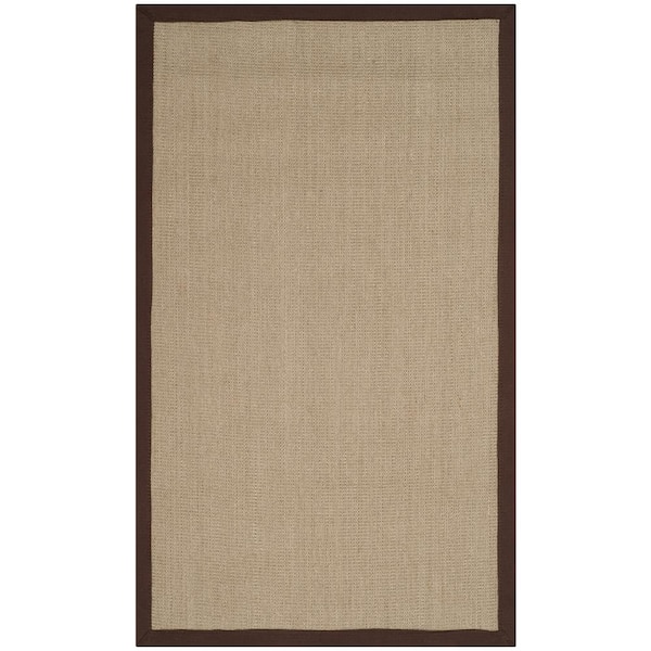 SAFAVIEH Natural Fiber Sage/Brown Doormat 3 ft. x 5 ft. Border Area Rug