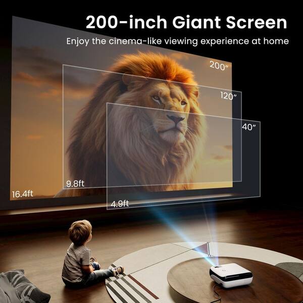 Vrbgify 1920 x 1080 Full HD Projector with 200 Lumens, Built-in