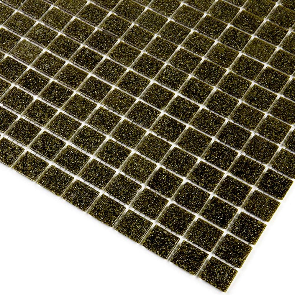 Peanut Brown Iridescent Glass Mosaic Wall and Floor Tile