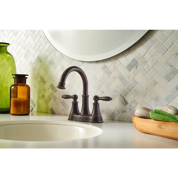 Courant 4 in. Centerset 2-Handle Bathroom Faucet in Tuscan Bronze (2-Pack Combo)