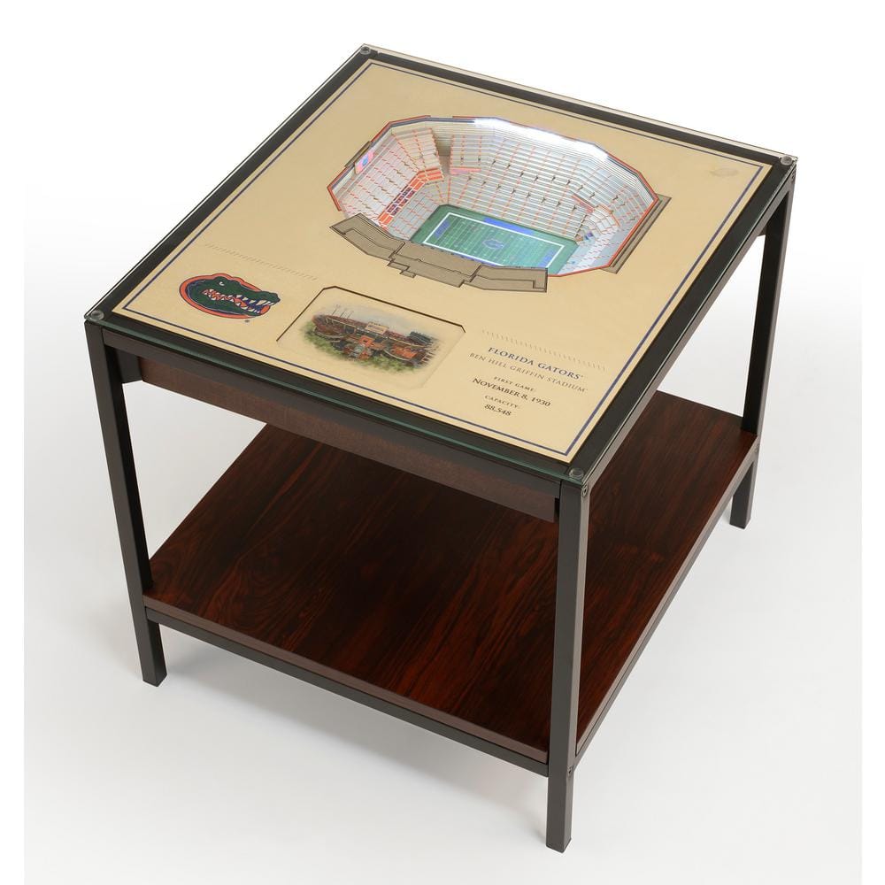 NCAA Florida Gators 23 in. x 22 in. 25-Layer StadiumViews Lighted End Table - Ben Hill Griffin Stadium