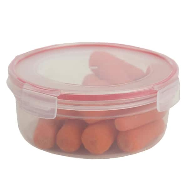 10 Piece Locking Round Plastic Food Storage Containers With Snap On Lids Red Hdc55016 The Home Depot 10 Piece Locking Round Plastic Food, Round Plastic Food Containers With Lids