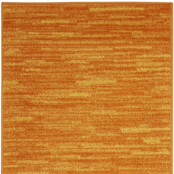 Orange 2 ft. x 8 ft. Woven Polypropylene Indoor/Outdoor Area Rug