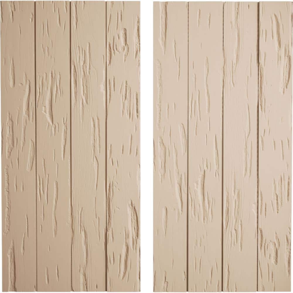 22 in. x 30 in. Timberthane Polyurethane 4-Board Joined Board-n-Batten Pecky Cypress Faux Wood Shutters, No Batten Pair price history on PriceWatchPro