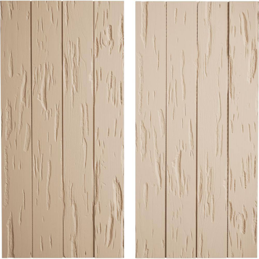 22 in. x 72 in. Timberthane Polyurethane 4-Board Joined Board-n-Batten Pecky Cypress Faux Wood Shutters, No Batten Pair price history on PriceWatchPro