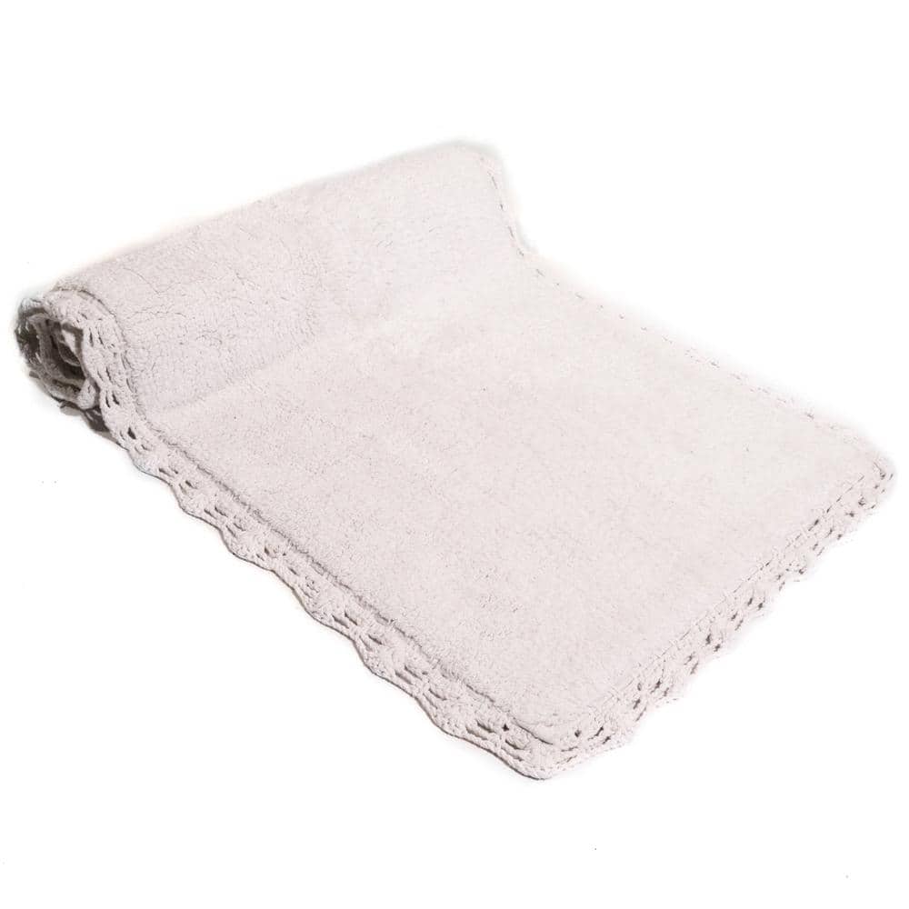 Provence Ivory Crochet 22"x60" Cotton Bath Runner