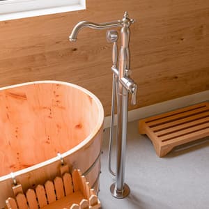 Single-Handle Freestanding Tub Faucet in Brushed Nickel
