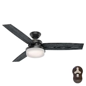 Sentinel 52 in. LED Indoor Matte Black Ceiling Fan with Light Kit and Remote