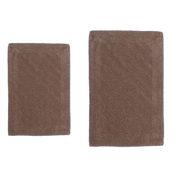 CASTLE HILL LONDON Shooting Star Natural 20 in. x 30 in. and 34 in. x 21 in. 2-Piece Reversible Bath Rug Set