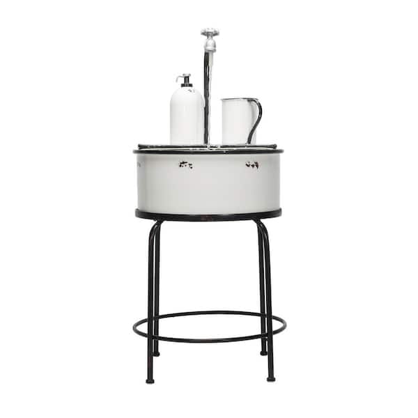 Alpine Corporation 34 in. Tall Outdoor Antique Metal Sink Water