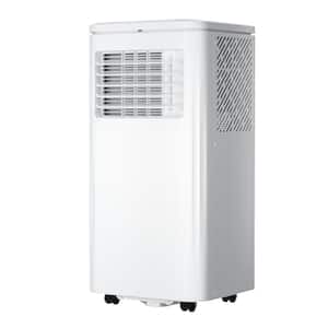 10,000 BTU (DOE) Portable Air Conditioner Cools 250 Sq. Ft. with Dehumidifier, Drain Hose and Remote in Whites