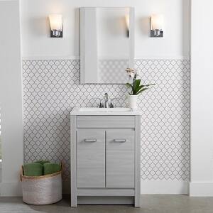 Warford 24.25 in. W x 18.75 in. D Bath Vanity in Elm Sky with Cultured Marble Vanity Top in White with Integrated Sink