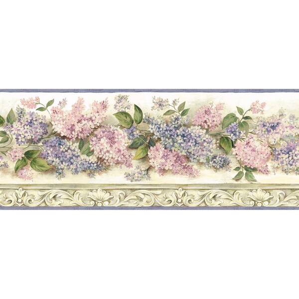 Chesapeake Ethel Cream Heirloom Lilacs Trail Cream Wallpaper Border