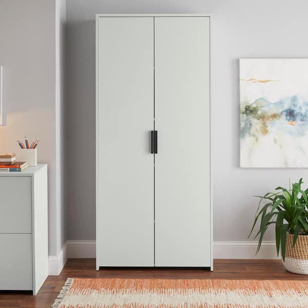 StyleWell Braxten White Storage Cabinet with Double Panel Doors (71 in. H x 31.5 in. W)