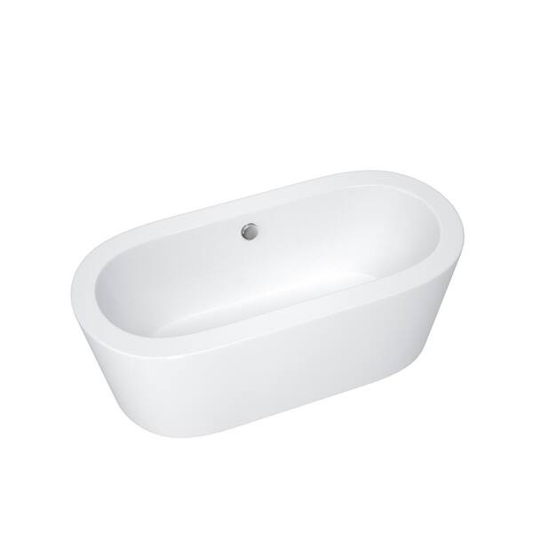 Maincraft Freestanding 67 in. Acrylic Flatbottom Oval Center Drain ...