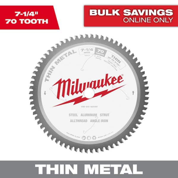 Milwaukee 7-1/4 in. x 70 Carbide Teeth Thin Metal Cutting Circular Saw Blade