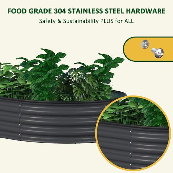 VEIKOUS 8 ft. x 2 ft. x 1 ft. Galvanized Raised Garden Bed 9