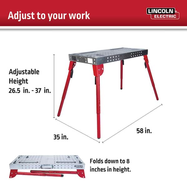 Lincoln Electric 44 in. x 21 in. Adjustable Height Portable