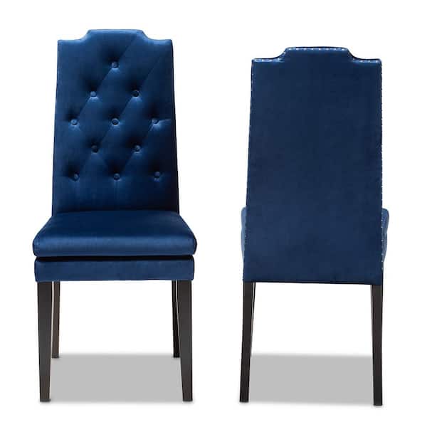 Baxton Studio Dylin Royal Blue Fabric Dining Chair (Set of 2)
