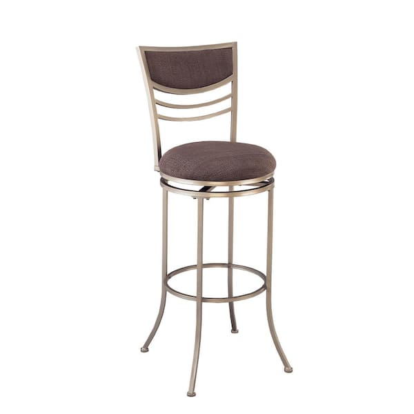 Hillsdale Furniture Amherst 24 in. Champagne and Charcoal Swivel Counter Stool