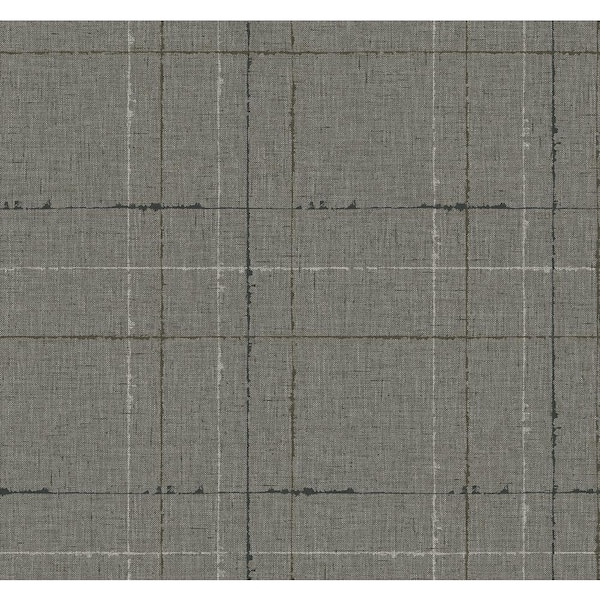 60.75 sq. ft. Pavestone Gorton Plaid Embossed Vinyl Unpasted Wallpaper Roll