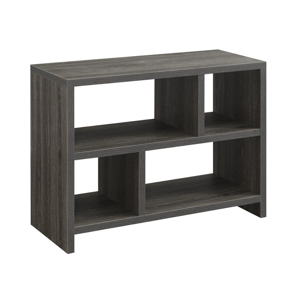 Weathered Gray Modern 3-Tier Hollow Core Console Bookcase