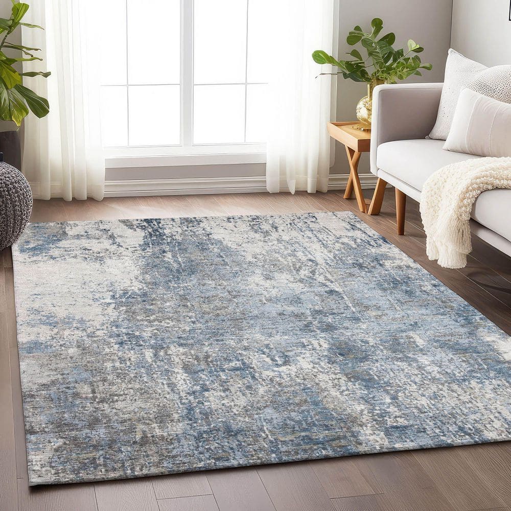 Chantille Machine Washable Indoor/Outdoor Abstract ACN1765 Blue 9 ft. x 12 ft. Area Rug price history on PriceWatchPro