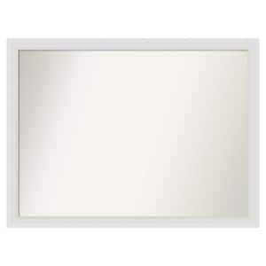 Flair Soft White Narrow 48 in. x 36 in. Custom Non-Beveled Satin Recyled Polystyrene Bathroom Vanity Wall Mirror