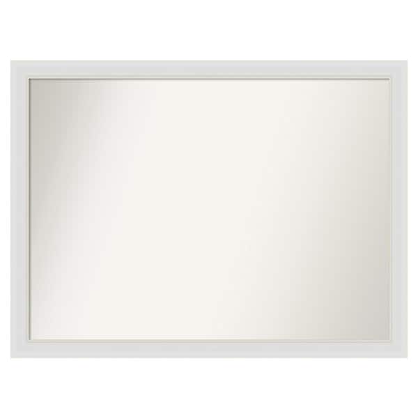 Amanti Art Flair Soft White Narrow 48 in. x 36 in. Custom Non-Beveled Satin Recyled Polystyrene Bathroom Vanity Wall Mirror
