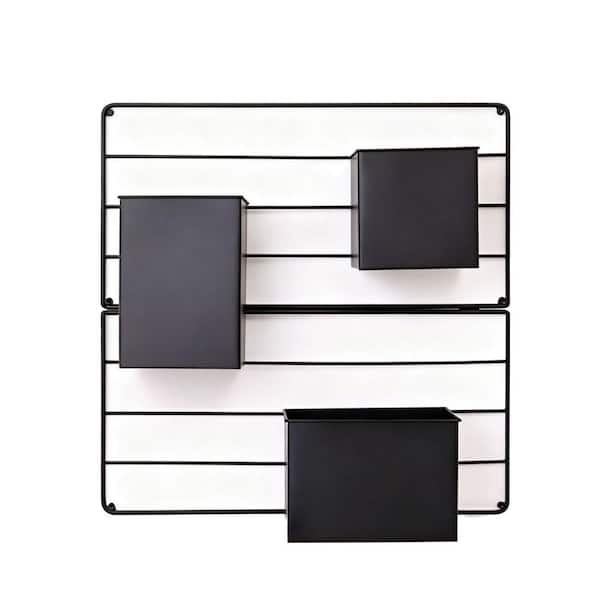 20 in. x 20 in. Black Metal Wall Mounted Wall Planter