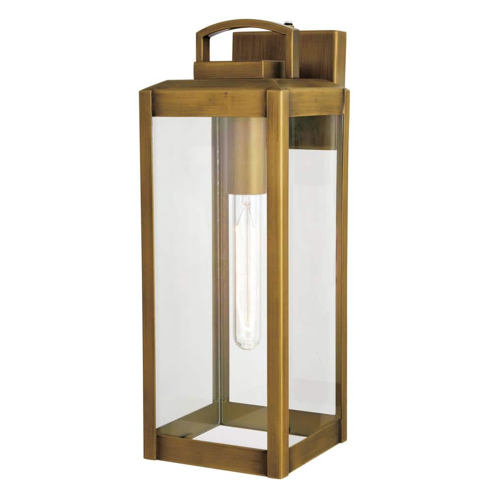 Kinzie Vintage Brass Gold Dimmable Outdoor Wall Sconce
