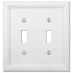 Elly 2 Gang Toggle Composite Wall Plate - White